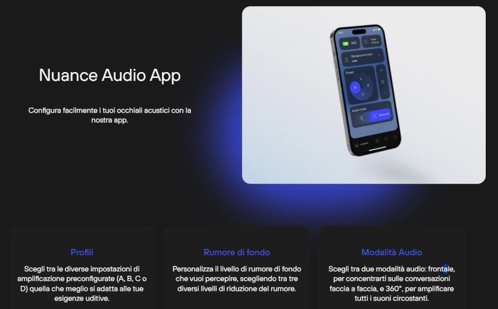 Occhiali Nuance Audio App